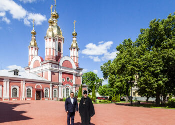 митрополит Феодосий и зам.губернатора А.А.Воробьев в Тамбовской духовной семинарии 7 июня 2022