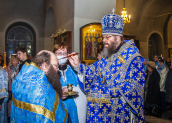 Ректор Тамбовской духовной семинарии митрополит Феодосий совершил всенощное бдение в Казанском мужском монастыре
